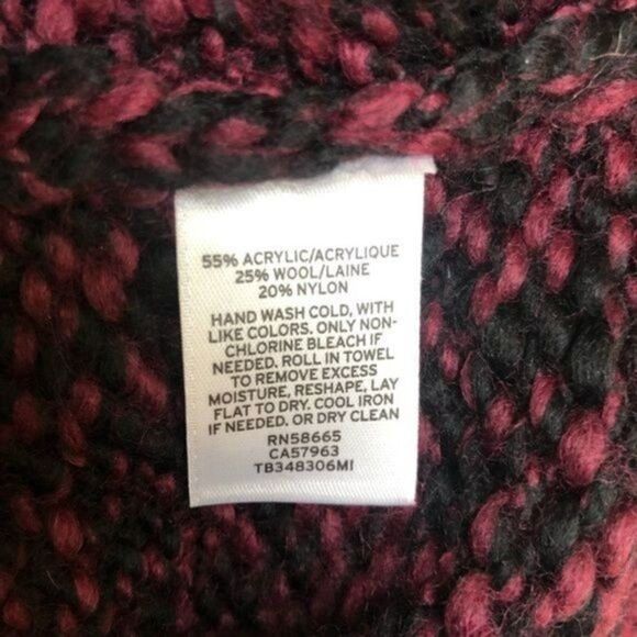 TREASURE & BOND Wool Turtleneck Sweater In Burgundy Rhode Combo XS - Picture 9 of 9